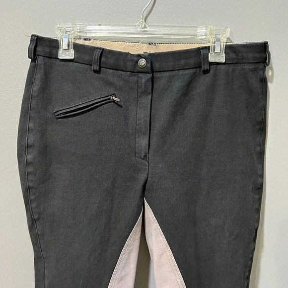 Ride Ap Womens Riding Rib Pants Equestrian Knee Patch Breeches Black 33x26 - Picture 5 of 12